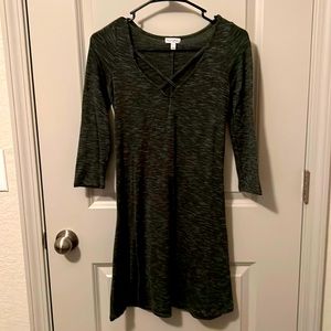 Green fitted dress